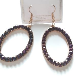Chloe Accessory Plum Beaded Dangle Earrings